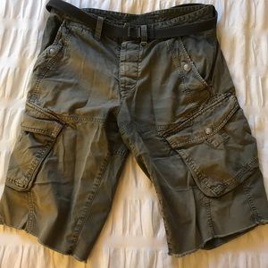 Armani Exchange Cargo Shorts Faded & Distressed